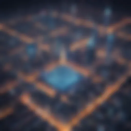 Abstract cyber cityscape illustration