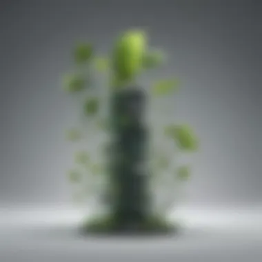 Abstract representation of a beanstalk symbolizing technological advancements in cybersecurity