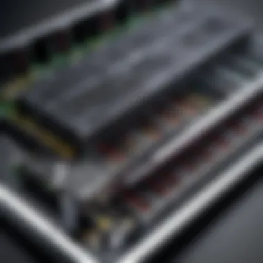 Blade Server Architecture A detailed layout of a blade server setup showcasing its compact design and modular architecture