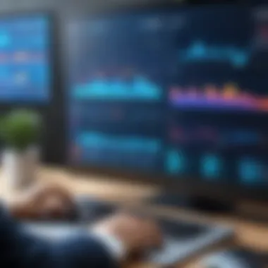 Strategic Analysis for Informed Investment Decisions Investor reviewing stock portfolios and performance indicators