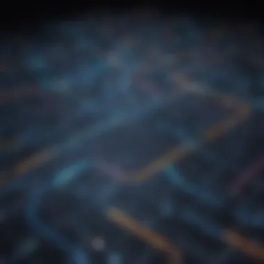 Dynamic Data Flow at 200 Mbps Data flow visualization representing 200 Mbps internet speed