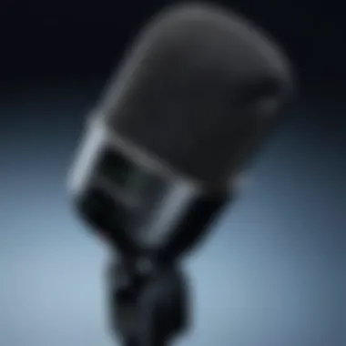 Close-up of a high-quality microphone designed for speech to text applications