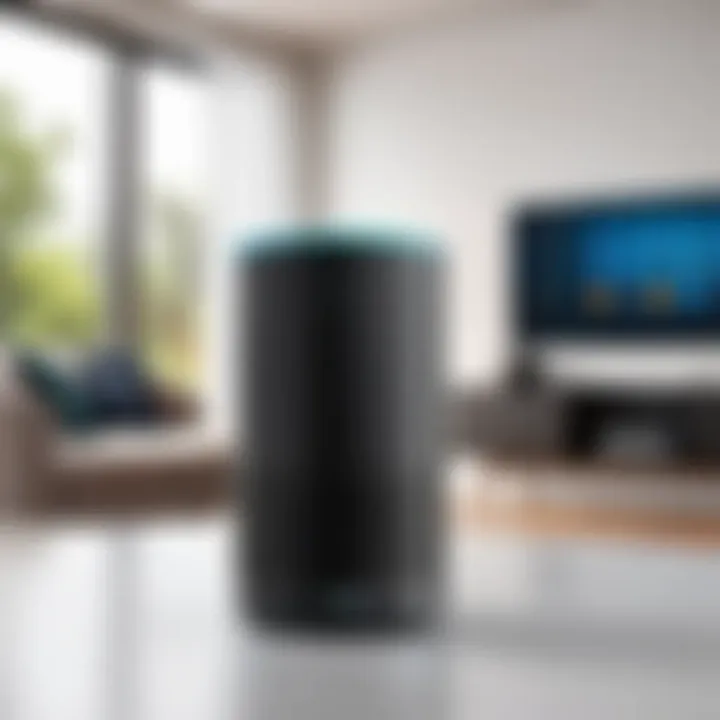 Visual representation of smart home security features integrated with Alexa Smart Hub.