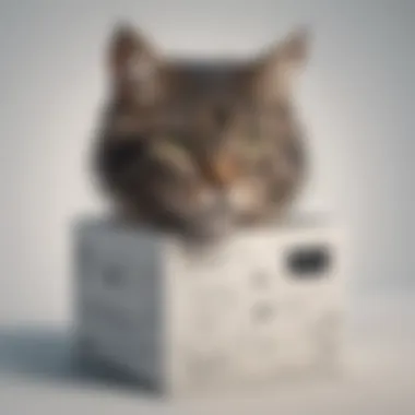 Schrödinger's Feline Conundrum Conceptual illustration of Schrödinger's thought experiment with the cat