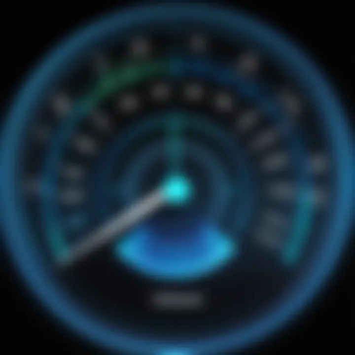 Visual representation of internet speed test results