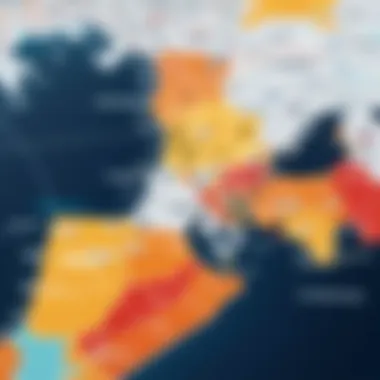 Map highlighting regional salary differences across the technology sector