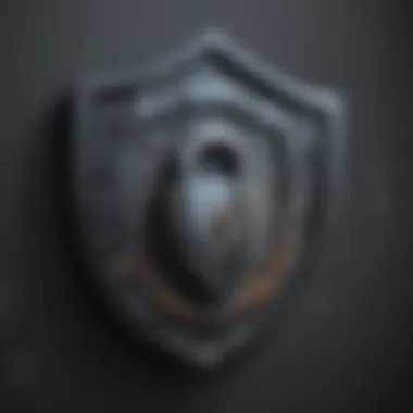 Cybersecurity shield and lock illustration