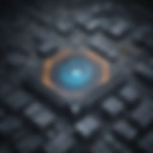 Digital fortress concept illustration