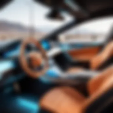 Innovative Self-Driving Car Interior Interior view of a self-driving car showcasing the technology.