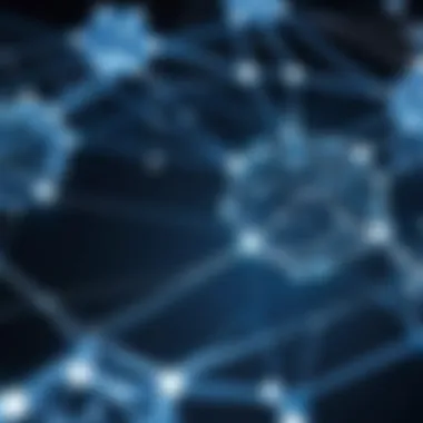 Interconnected Nodes in Blockchain A visual representation of blockchain technology with interconnected nodes.