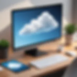 A sleek digital workspace showcasing cloud desktop features