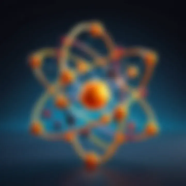 Illustration depicting the atomic structure of 'A'