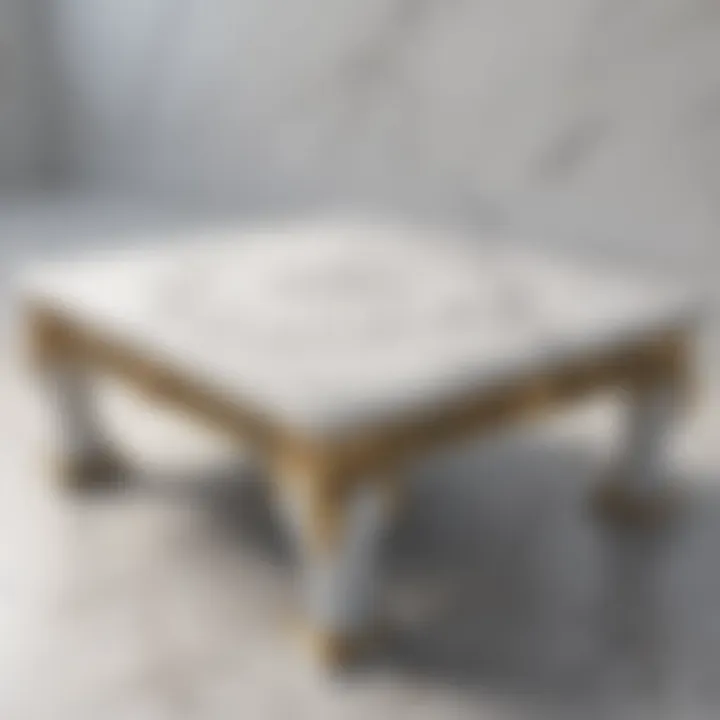 Luxurious marble table with intricate patterns and textures