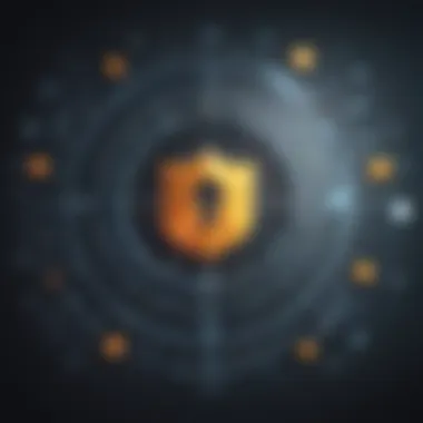 Digital Assets Protection Symbolism Symbolic representation of safeguarding digital assets through IAM