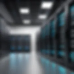 A secure data center showcasing multiple server racks
