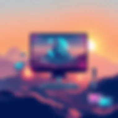 Emerging Technologies in Virtual Events A digital landscape representing emerging technologies in virtual events.