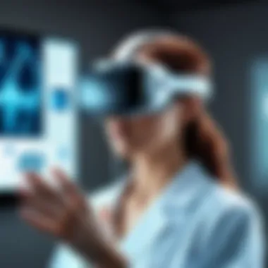 Virtual Reality in Healthcare A healthcare professional utilizing virtual reality for patient treatment