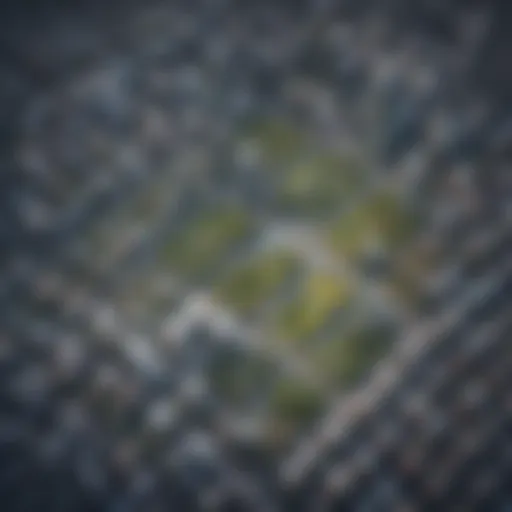 Aerial view of sustainable urban development