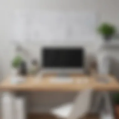 Organized desk space with motivational decor