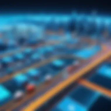 Future Trends in Logistics Visibility Future trends in logistics visibility illustrated in a futuristic setting