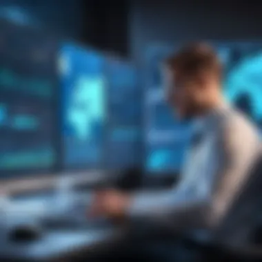 Person analyzing data protection regulations