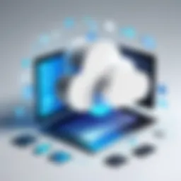 Cloud storage concept with digital files