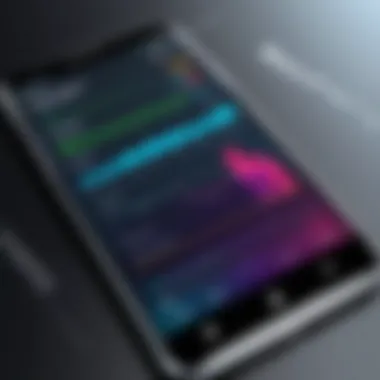 Close-up of a smartphone showing performance metrics