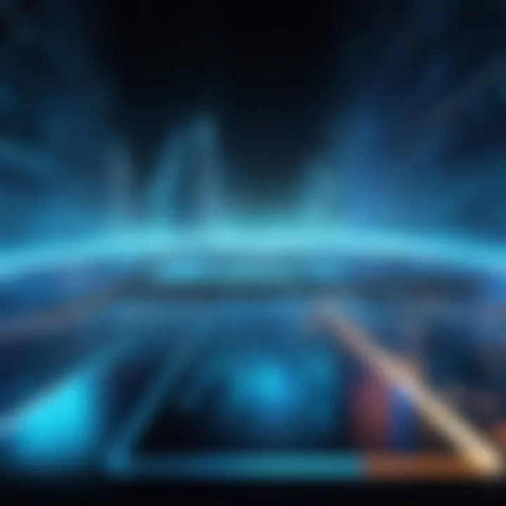 An abstract image of a cyber landscape with evolving threats
