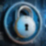 A digital lock symbolizing cybersecurity measures