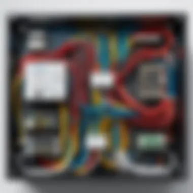 Strategic Network Wiring Layout for Optimal Performance Intricate network wiring layout design with labeled components