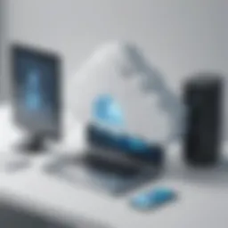 Illustration depicting cloud technology enhancing data security