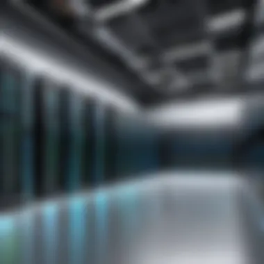 A modern data center showcasing hyper-converged technology integration and operational efficiency.