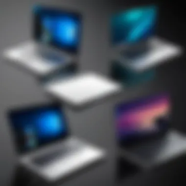 Infographic comparing different types of notebook laptops and their features.