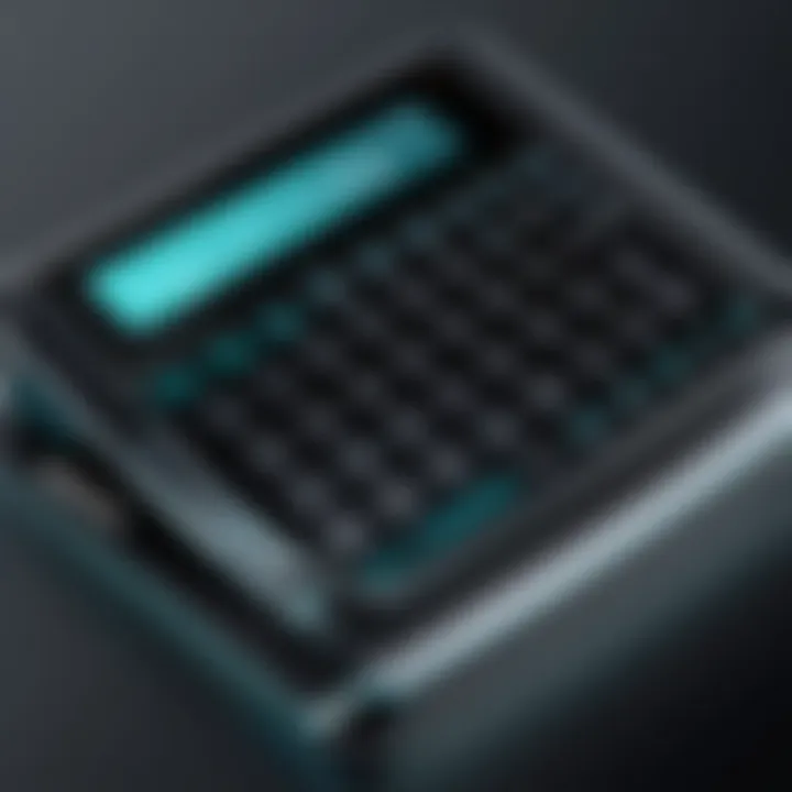 Illustration of a futuristic calculator symbolizing advanced technology