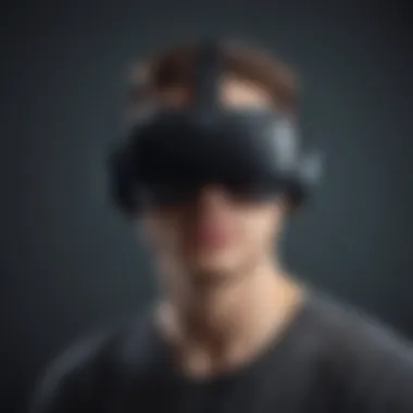 Immersive Virtual Reality Experience Virtual reality headset with futuristic design