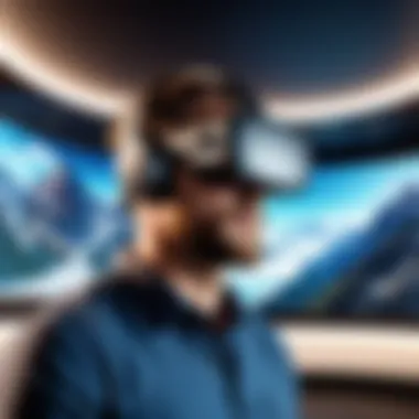 Immersive Presentation Environment in VR Virtual reality headset with an immersive presentation environment