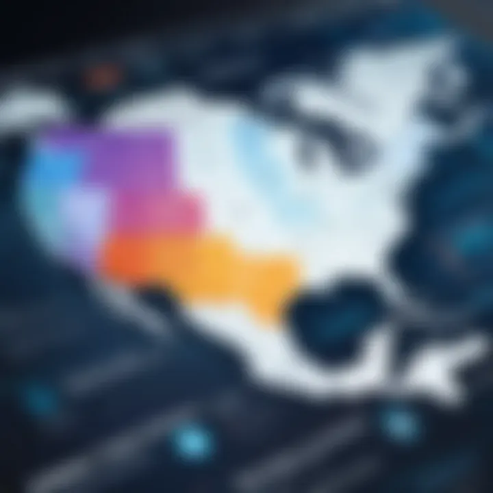 Map highlighting key cybersecurity job markets