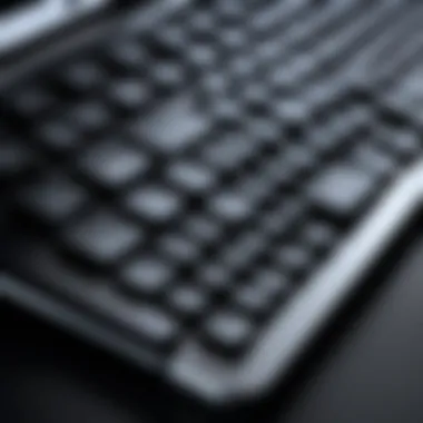 Close-up of a Mac keyboard with ergonomic design elements highlighting comfort.