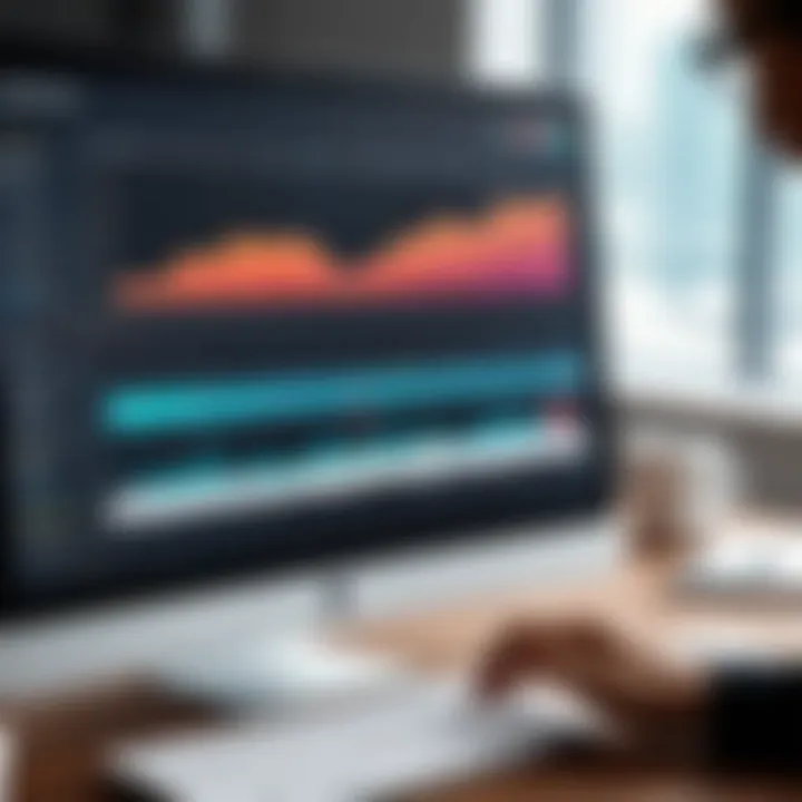 A professional setting with a Gantt chart displayed on a screen, showcasing project goals.