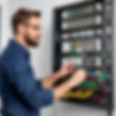 Expert Installation Techniques for Home Networking Professional technician performing network installation in a modern home