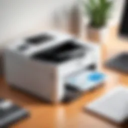Compact printer in a modern workspace