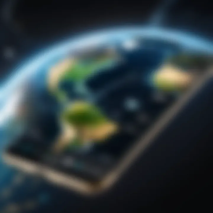 Starlink app on smartphone showing global connectivity