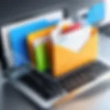 A digital illustration showing an organized email inbox with categorized folders.