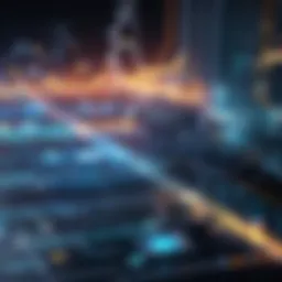 A sophisticated cybersecurity interface displaying network vulnerabilities.