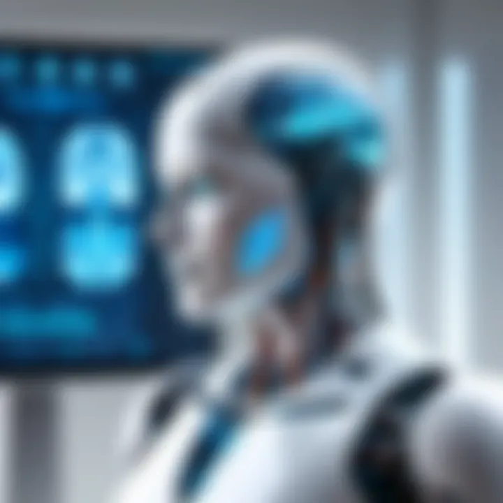 Depiction of AI technology in a healthcare setting.