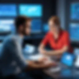 Development Ops Engineer collaborating with software developers