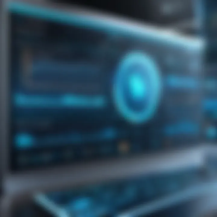 A futuristic dashboard displaying automation metrics