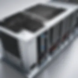 Illustration showcasing the design layout of a CRAC HVAC system in a data center.