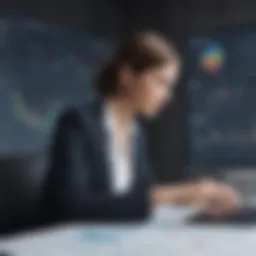 Elegant Businesswoman Analyzing Graphs
