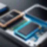 An illustration showcasing the speed difference between SSD and HDD.